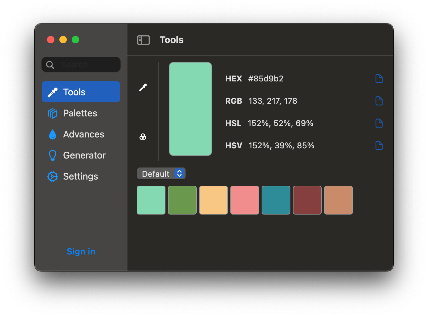 ColorOne Professional Color Picker Tool Interface with eyedropper and color selection panel
